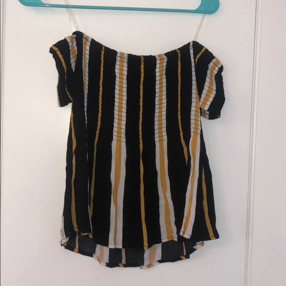 Kendall & Kylie off-the-shoulder striped top